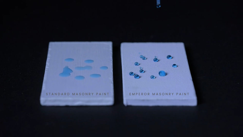 Super hydrophobic paint vs standard masonry paint